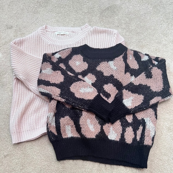 Copper Key Other - Cute Toddler Sweater Bundle Pink and Leopard
